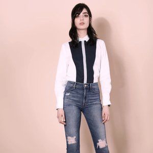 Argent Women’s Color-block Cotton Shirt Office/Casual, Size US6.